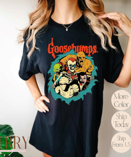 Goosebumps Horror land T-Shirt, Goosebumps Halloween 2023 Gift, Horror Movie Gift for Her, Gift for Him, Vintage Goosebumps Comfort Shirt