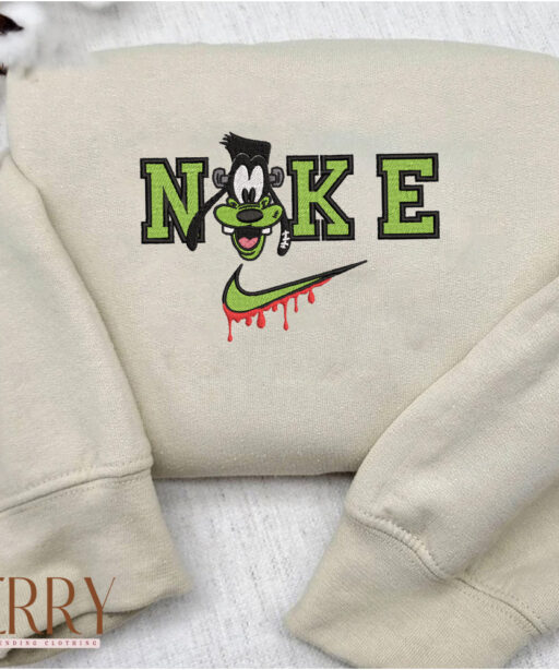 Green Goofy Disney Halloween Nike Embroidered Sweatshirt