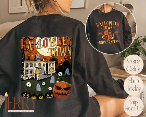 HalloweenTown 1998 Print Two Sides, Disney Halloween Hoodie, 2023 Halloween Party Sweatshirt, Halloween Town Fall Hoodie, Pumpkin Sweatshirt