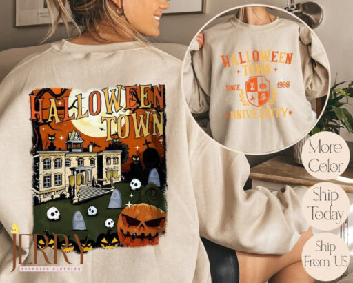 HalloweenTown 1998 Print Two Sides, Disney Halloween Hoodie, 2023 Halloween Party Sweatshirt, Halloween Town Fall Hoodie, Pumpkin Sweatshirt