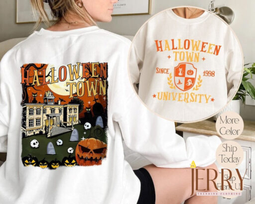 HalloweenTown 1998 Print Two Sides, Disney Halloween Hoodie, 2023 Halloween Party Sweatshirt, Halloween Town Fall Hoodie, Pumpkin Sweatshirt