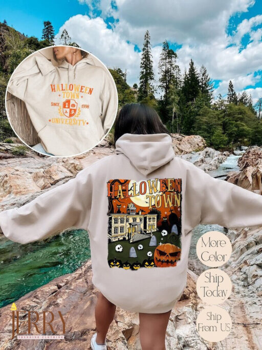 HalloweenTown 1998 Print Two Sides, Disney Halloween Hoodie, 2023 Halloween Party Sweatshirt, Halloween Town Fall Hoodie, Pumpkin Sweatshirt