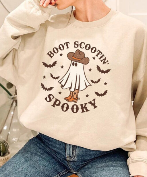 Halloween Boot Scootin Spooky Sweatshirt, Western Cowboy Boo Ghost Comfort Color Shirt, Retro Disney Halloween Shirt, Halloween Part 2023.
