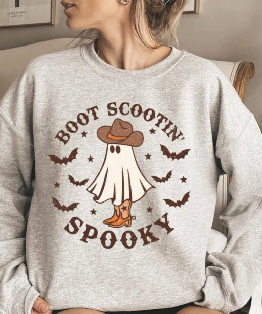 Halloween Boot Scootin Spooky Sweatshirt, Western Cowboy Boo Ghost Comfort Color Shirt, Retro Disney Halloween Shirt, Halloween Part 2023.