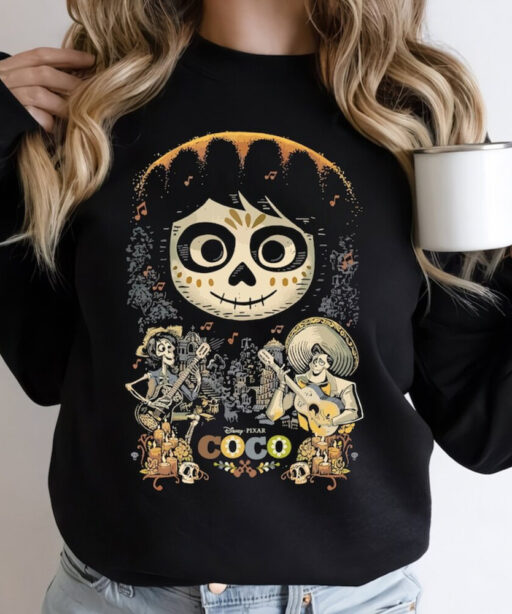 Halloween Coco Miguel & Musical Scene Comfort Color Shirt,Disney Pixar Coco Unisex T-Shirt, Coco Miguel Sweatshirt, Halloween Party Tee.