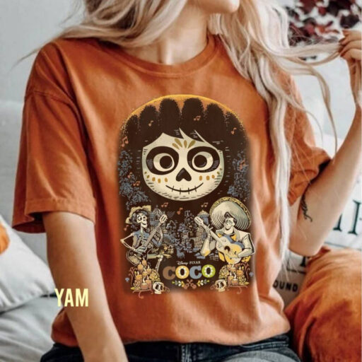 Halloween Coco Miguel & Musical Scene Comfort Color Shirt,Disney Pixar Coco Unisex T-Shirt, Coco Miguel Sweatshirt, Halloween Party Tee.