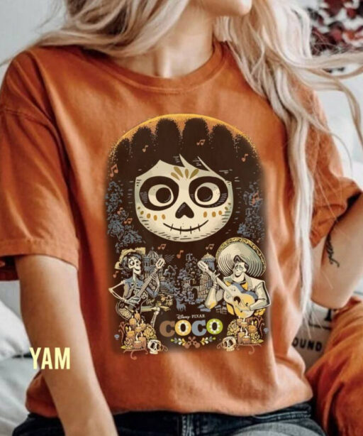 Halloween Coco Miguel & Musical Scene Comfort Color Shirt,Disney Pixar Coco Unisex T-Shirt, Coco Miguel Sweatshirt, Halloween Party Tee.