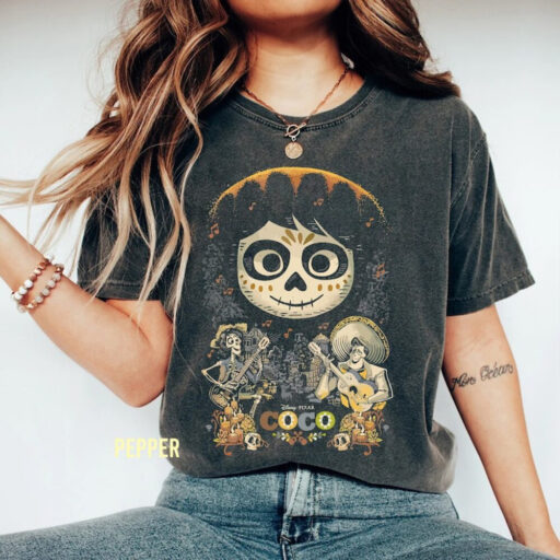 Halloween Coco Miguel & Musical Scene Comfort Color Shirt,Disney Pixar Coco Unisex T-Shirt, Coco Miguel Sweatshirt, Halloween Party Tee.