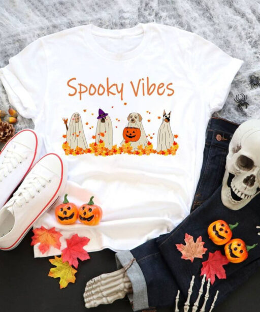Halloween Dog Sweatshirt, Halloween Sweatshirt, Ghost Sweatshirt, Ghost Dog Shirt, 2023 Happy Halloween, Retro Spooky Season, Spooky Vibes