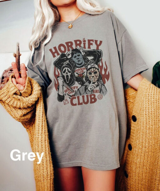 Halloween Horrify Club shirt, Vintage Halloween Horrify Club Shirt, Halloween Serial Killers Sweater, Scary Movie Fan Shirt, Horror Movie