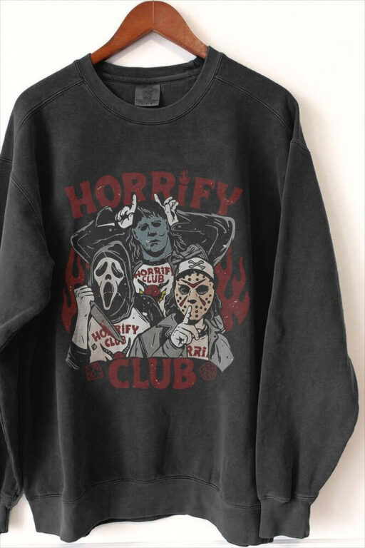 Halloween Horrify Club shirt, Vintage Halloween Horrify Club Shirt, Halloween Serial Killers Sweater, Scary Movie Fan Shirt, Horror Movie