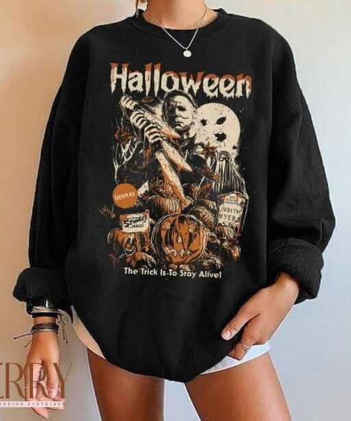 Halloween Horror Movie Crewneck Sweatshirt, Scream Sweatshirt, Scream Horror Movie Shirt, Scream Ghostface Shirts, Michael Myers Sweatshirt