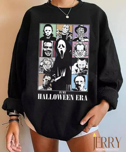 Halloween Horror Movie Sweatshirt, Scary Characters Sweatshirt, In My Horror Era, Eras Tour Sweatshirt, Halloween Party Sweatshirt