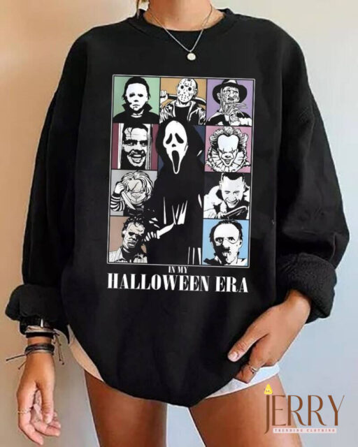 Halloween Horror Movie Sweatshirt, Scary Characters Sweatshirt, In My Horror Era, Eras Tour Sweatshirt, Halloween Party Sweatshirt