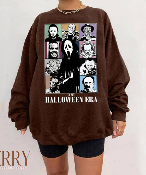 Halloween Horror Movie Sweatshirt, Scary Characters Sweatshirt, In My Horror Era, Eras Tour Sweatshirt, Halloween Party Sweatshirt