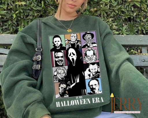 Halloween Horror Movie Sweatshirt, Scary Characters Sweatshirt, In My Horror Era, Eras Tour Sweatshirt, Halloween Party Sweatshirt