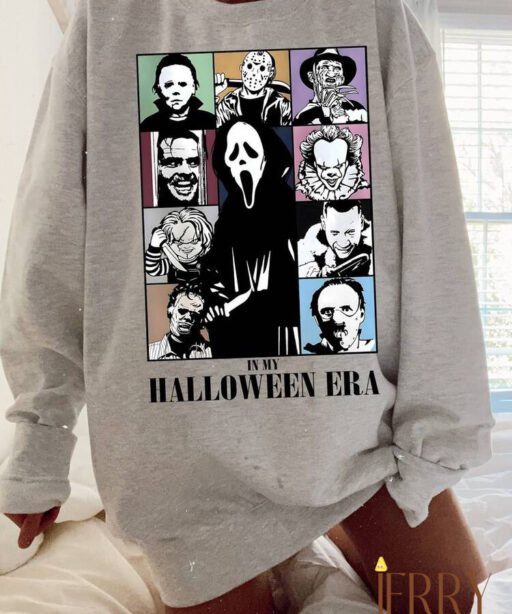 Halloween Horror Movie Sweatshirt, Scary Characters Sweatshirt, In My Horror Era, Eras Tour Sweatshirt, Halloween Party Sweatshirt