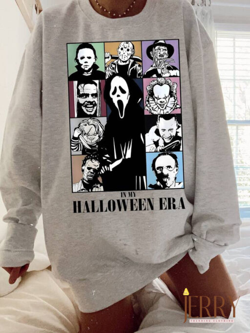 Halloween Horror Movie Sweatshirt, Scary Characters Sweatshirt, In My Horror Era, Eras Tour Sweatshirt, Halloween Party Sweatshirt