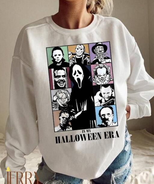 Halloween Horror Movie Sweatshirt, Scary Characters Sweatshirt, In My Horror Era, Eras Tour Sweatshirt, Halloween Party Sweatshirt