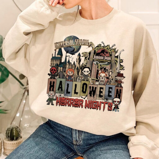 Halloween Horror Nights Universal Studios Comfort Color Shirt, Halloween Horror Characters Sweatshirt, Scary movie Shirt, Universal Studios