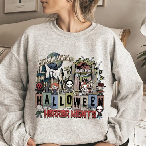 Halloween Horror Nights Universal Studios Comfort Color Shirt, Halloween Horror Characters Sweatshirt, Scary movie Shirt, Universal Studios