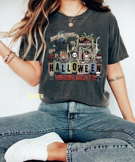 Halloween Horror Nights Universal Studios Comfort Color Shirt, Halloween Horror Characters Youth Shirt, Scary movie Shirt, Universal Studios