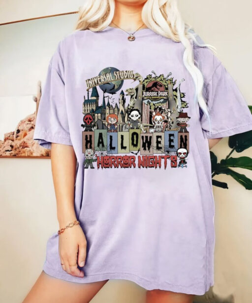 Halloween Horror Nights Universal Studios Comfort Color Shirt, Halloween Horror Characters Youth Shirt, Scary movie Shirt, Universal Studios