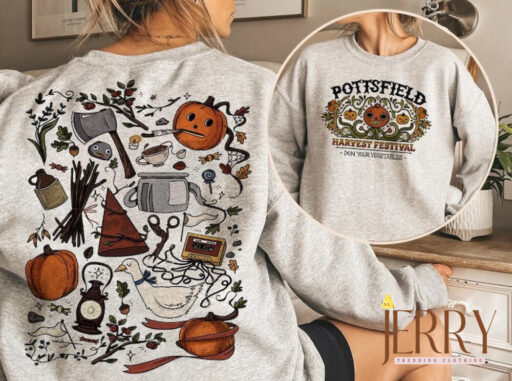 Halloween Pottsfield Harvest Festival Sweatshirt, Over The Garden Wall Sweatshirt, Pottsfield Sweatshirt, Halloween Women Sweatshirt