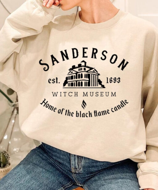 Halloween Sanderson Witch Museum Comfort Color Shirt, Halloween Sanderson Sisters Sweatshirt, Black Flame Candle Sweater, Witch Unisex Shirt