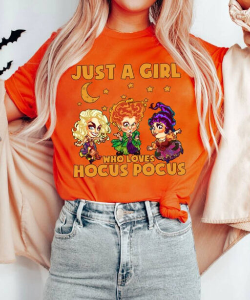 Halloween Shirt, Hocus Pocus Shirt, Just A Girl Who Loves Hocus Pocus Shirt,Sanderson Sisters Shirt, Witch Sisters Shirt,Witch Sisters Shirt