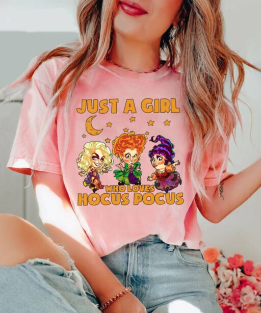 Halloween Shirt, Hocus Pocus Shirt, Just A Girl Who Loves Hocus Pocus Shirt,Sanderson Sisters Shirt, Witch Sisters Shirt,Witch Sisters Shirt