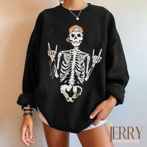 Halloween Skeleton Sweatshirt, Y2K Sweatshirt, Halloween Women Oversize Sweatshirt, Halloween Skeleton Sweater, Halloween Skull Sweatshirt