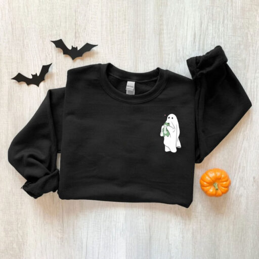 Halloween Sweatshirt, Cute Ghost Halloween Sweatshirt, Ghost Shirt Sweatshirt, ghost with frog, Spooky Season, Fall Sweatshirt For Women Men