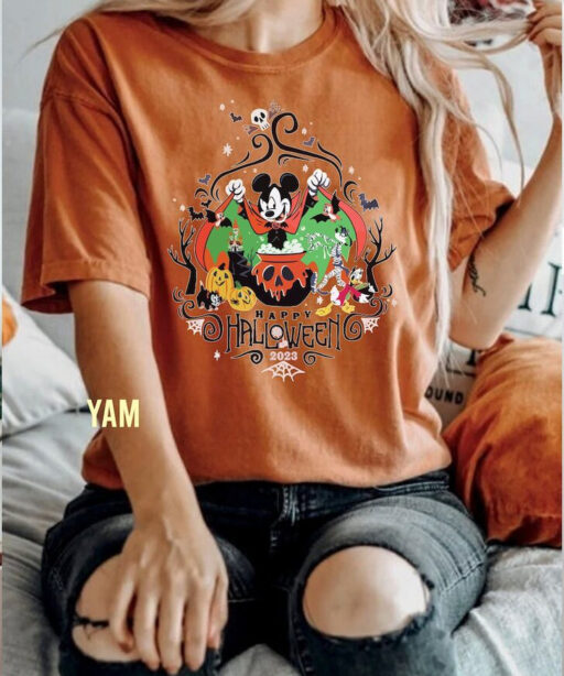 Halloween Sweatshirt, Retro Mickey Fantasia Halloween Comfort Color shirt, Disney Pumpkin shirt, Mickey's not so scary Halloween party 2023