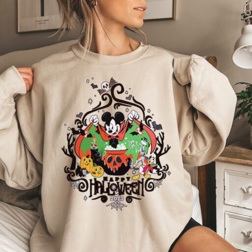 Halloween Sweatshirt, Retro Mickey Fantasia Halloween Comfort Color shirt, Disney Pumpkin shirt, Mickey's not so scary Halloween party 2023