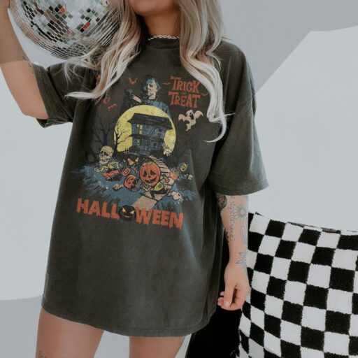 Halloween Trick and Treat shirt, Jason And Michael, Horror Movie Lover, Jason Vintage Shirt, friday the 13th, Skeleton, Horror Movie Killers