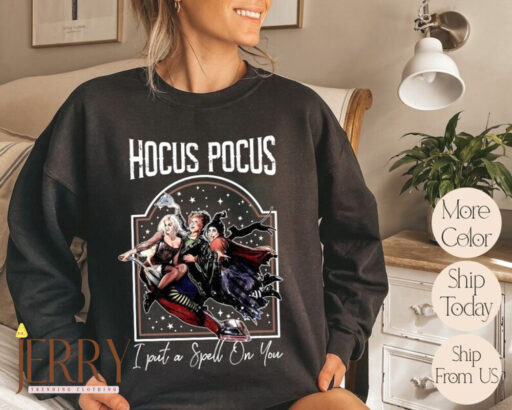 Halloween Vintage Sweatshirt, I Put A Spell On You Sweater, Sanderson Sisters Hocus Pocus Sweatshirt, Disney Halloween Sweatshirt