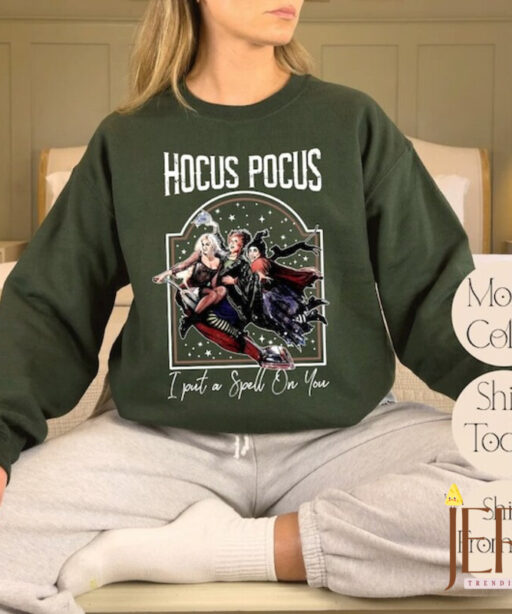 Halloween Vintage Sweatshirt, I Put A Spell On You Sweater, Sanderson Sisters Hocus Pocus Sweatshirt, Disney Halloween Sweatshirt