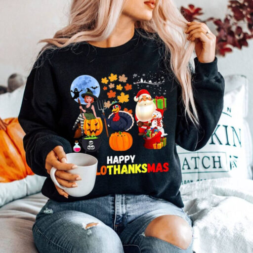 Happy Hallothanksmas Sweatshirt, Halloween & Merry Christmas Sweatshirt, Thanksgiving Sweatshirt, Hallothanksmas Shirt, Sweatshirt For Women