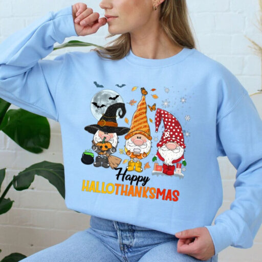 Happy Hallowthanksmas Gnomes Sweatshirt, Thanksgiving Sweat , Hallothanksmas Gnomes Shirt, Happy Hallothanksmas, Hallothanksmas Sweatshirt