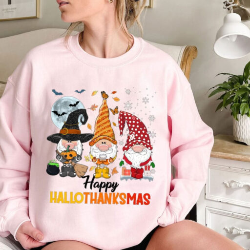 Happy Hallowthanksmas Gnomes Sweatshirt, Thanksgiving Sweat , Hallothanksmas Gnomes Shirt, Happy Hallothanksmas, Hallothanksmas Sweatshirt