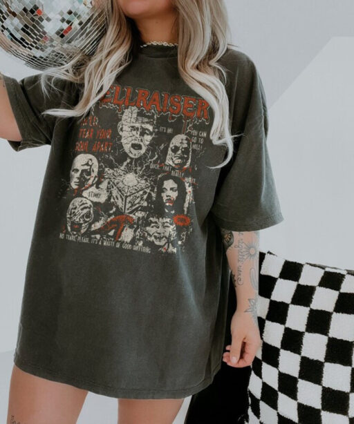 Hellraiser Vintage Halloween Shirt, Horror Movie Shirt, Scary Movies, Halloween party Shirt, Horror Killer shirt, hellraiser shirt