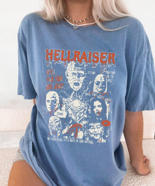 Hellraiser Vintage Halloween Shirt, Horror Movie Shirt, Scary Movies, Halloween party Shirt, Horror Killer shirt, hellraiser shirt