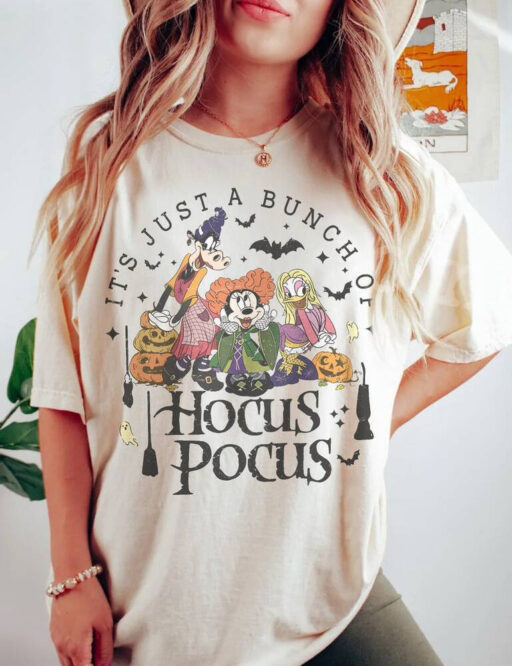 Hocus Pocus Comfort Colors Shirt, Retro Hocus Pocus Sweatshirt, Sanderson Sisters Sweatshirt, Halloween Party Shirts,Disney Halloween Outfit