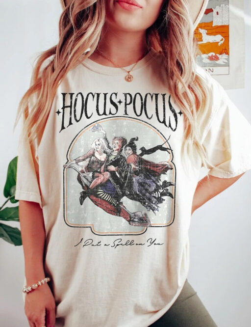 Hocus Pocus Comfort Colors Shirt, Retro Hocus Pocus Sweatshirt, Sanderson Sisters Sweatshirt, Halloween Party Shirts,Disney Halloween Outfit