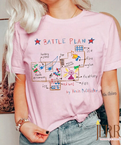 Home Alone Christmas shirt, Battle Plan Silhouette shirt, Home Security Shirt, Kevin Mccallister Movie Shirt, Battle Plan landscape xmas tee