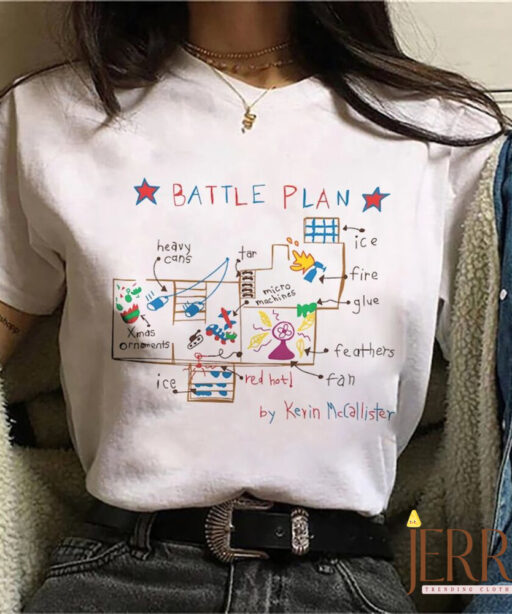 Home Alone Christmas shirt, Battle Plan Silhouette shirt, Home Security Shirt, Kevin Mccallister Movie Shirt, Battle Plan landscape xmas tee