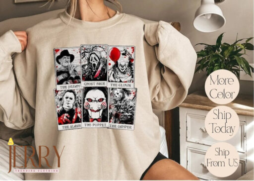 Horror Character Film Club Tarot Card Sweatshirt, Thriller Movie, Horror Movies, Scary Movie, Scream Ghost Face, Gift for Her