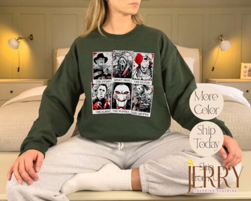 Horror Character Film Club Tarot Card Sweatshirt, Thriller Movie, Horror Movies, Scary Movie, Scream Ghost Face, Gift for Her