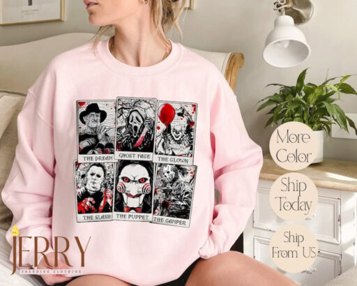 Horror Character Film Club Tarot Card Sweatshirt, Thriller Movie, Horror Movies, Scary Movie, Scream Ghost Face, Gift for Her